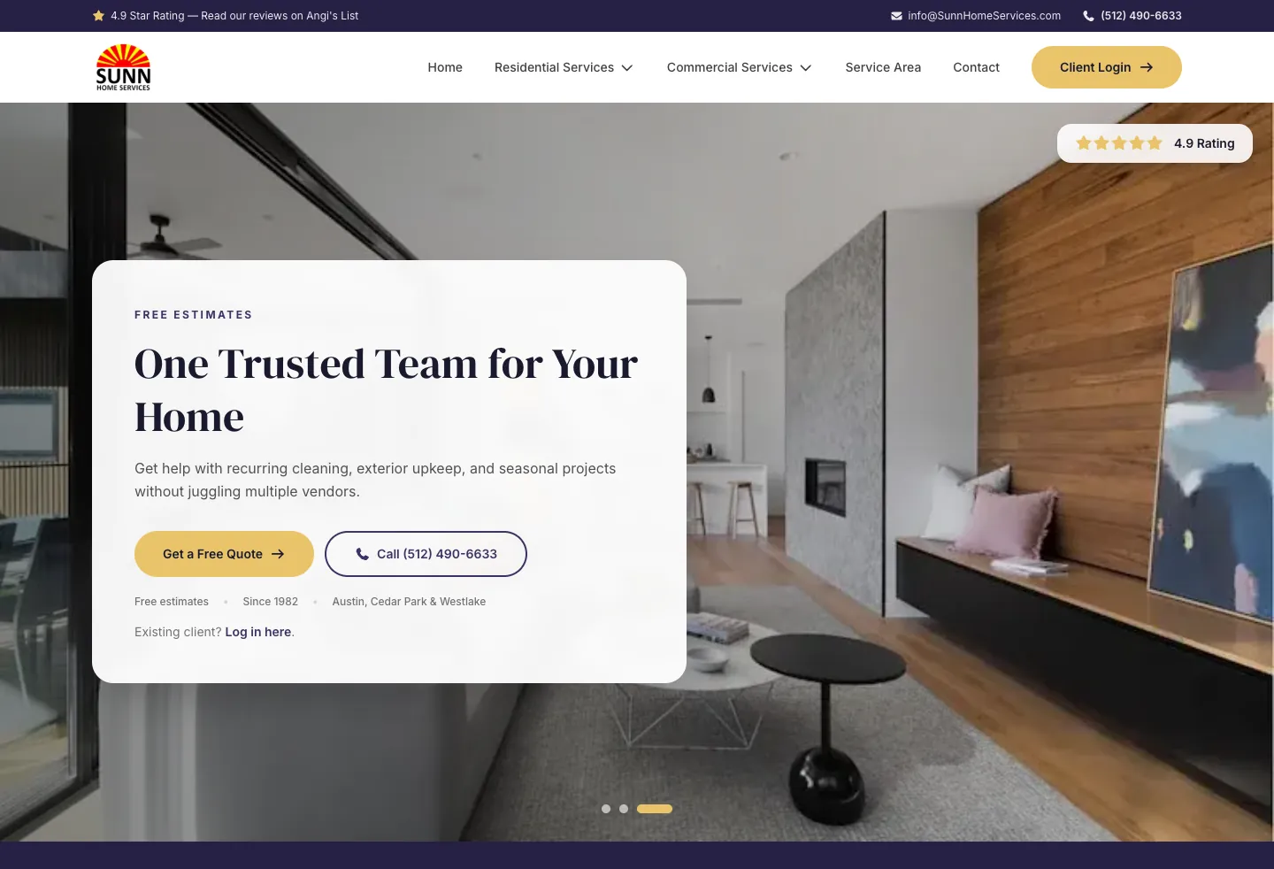 Sunn Home Services — live Smart Website